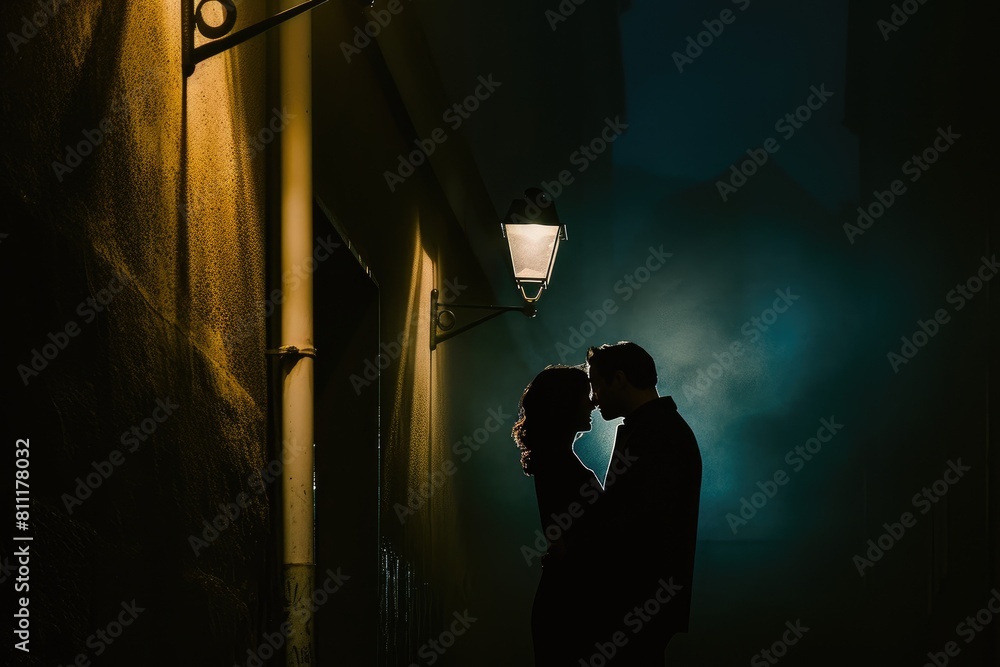 Urban Romance: Nighttime Kiss