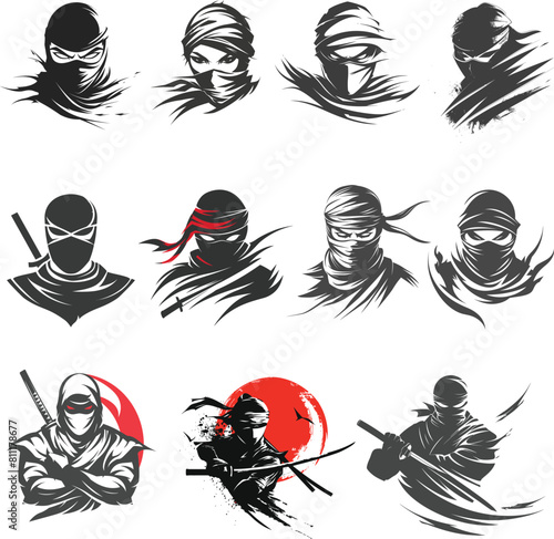 Ninja Shadow siluate Vector silhouette, graphic