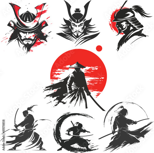 Samurai Shadow siluate Vector silhouette, graphic