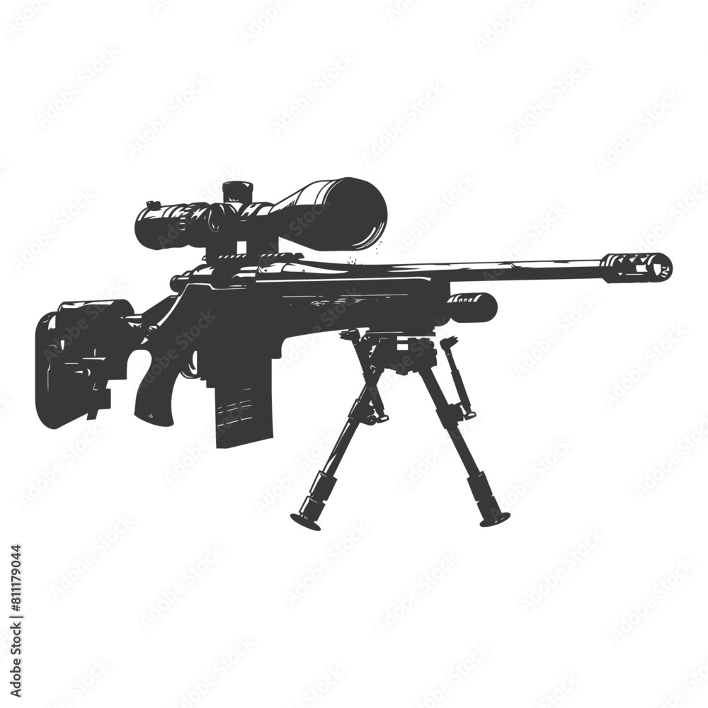 Silhouette Sniper rifle gun military weapon black color only Silhouette Sniper rifle gun military weapon black color only