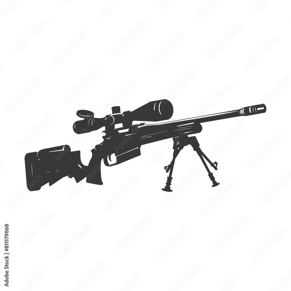 Silhouette Sniper rifle gun military weapon black color only Silhouette Sniper rifle gun military weapon black color only