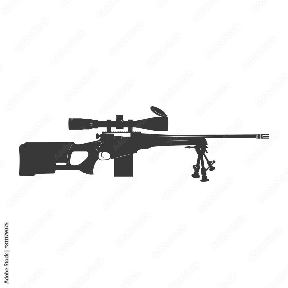Silhouette Sniper rifle gun military weapon black color only Silhouette Sniper rifle gun military weapon black color only