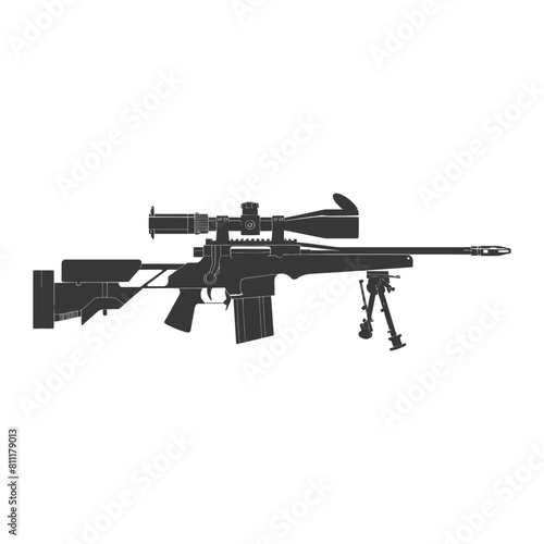 Silhouette Sniper rifle gun military weapon black color only © NikahGeh