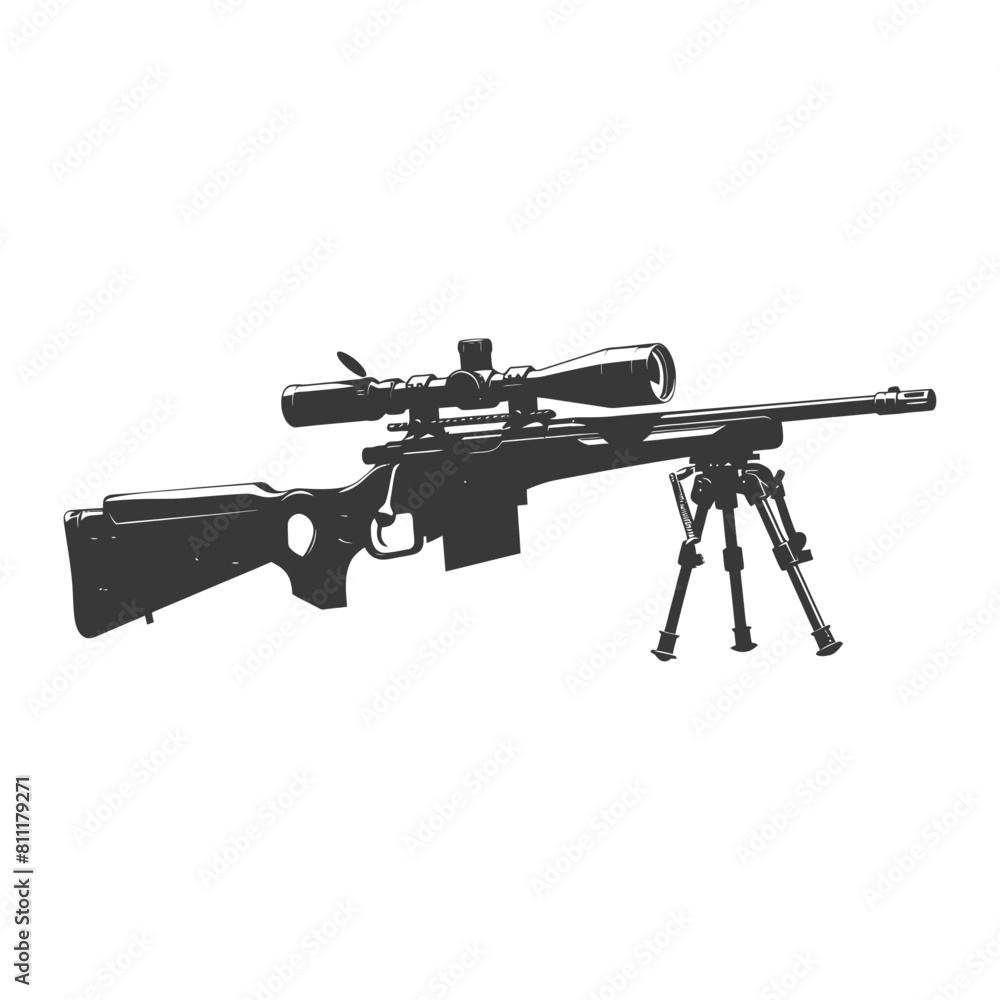 Silhouette Sniper rifle gun military weapon black color only Silhouette Sniper rifle gun military weapon black color only