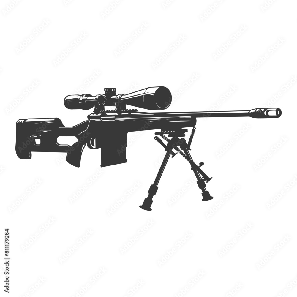 Silhouette Sniper rifle gun military weapon black color only Silhouette Sniper rifle gun military weapon black color only