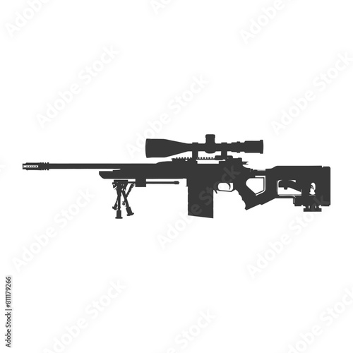 Silhouette Sniper rifle gun military weapon black color only © NikahGeh