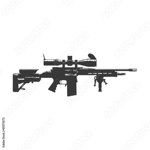 Silhouette Sniper rifle gun military weapon black color only