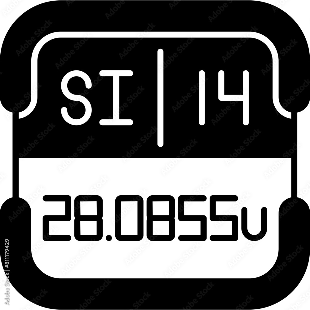 Silicon Periodic Table Element Icon