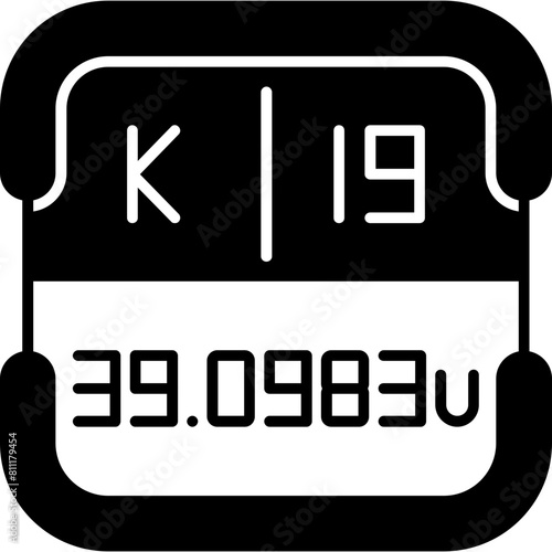 Potassium Periodic Table Element Icon