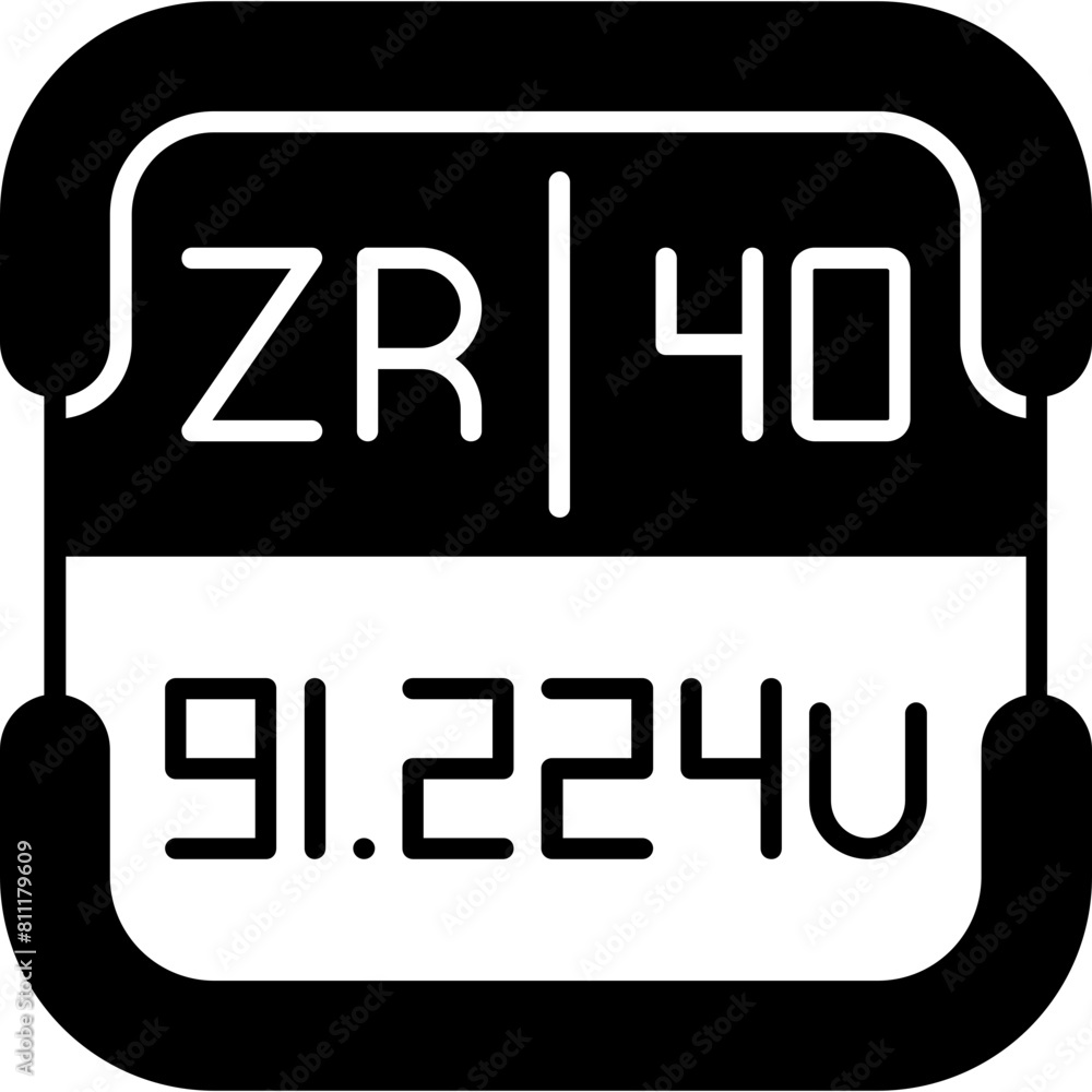 Zirconium Periodic Table Element Icon Zirconium Periodic Table Element Icon