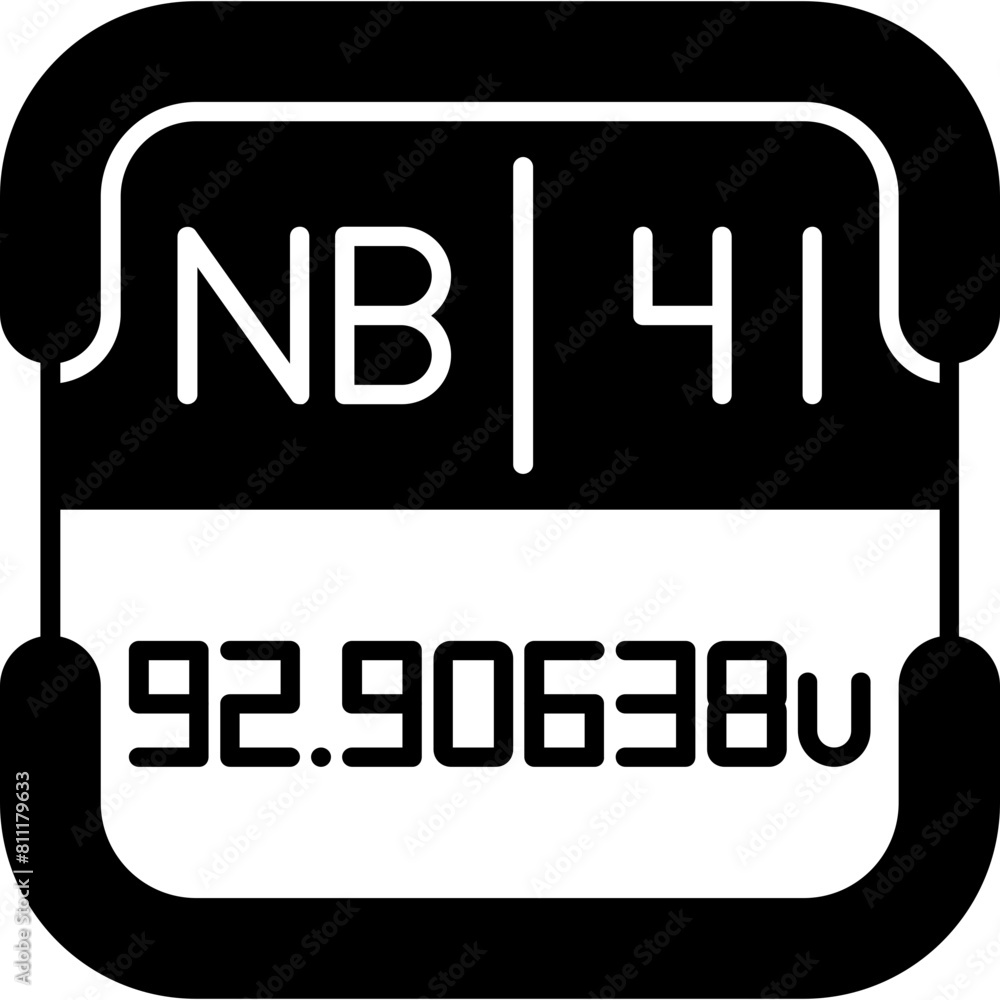 Niobium Periodic Table Element Icon Niobium Periodic Table Element Icon