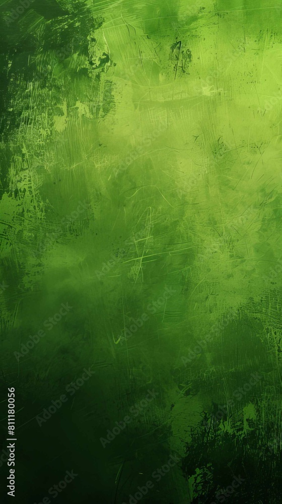 Verdant Impressions: Dark Green Abstract Oil Painting Background