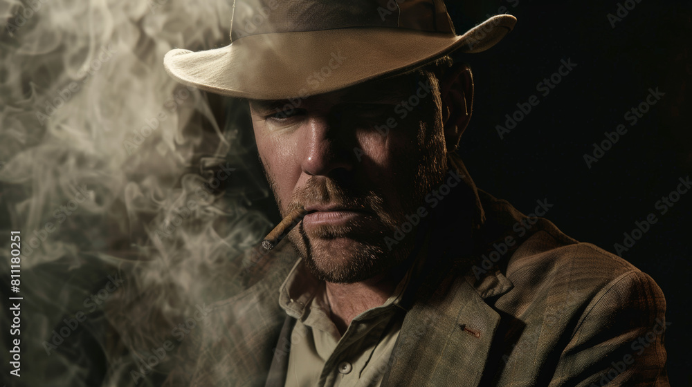 Fototapeta premium portrait of man with cigar