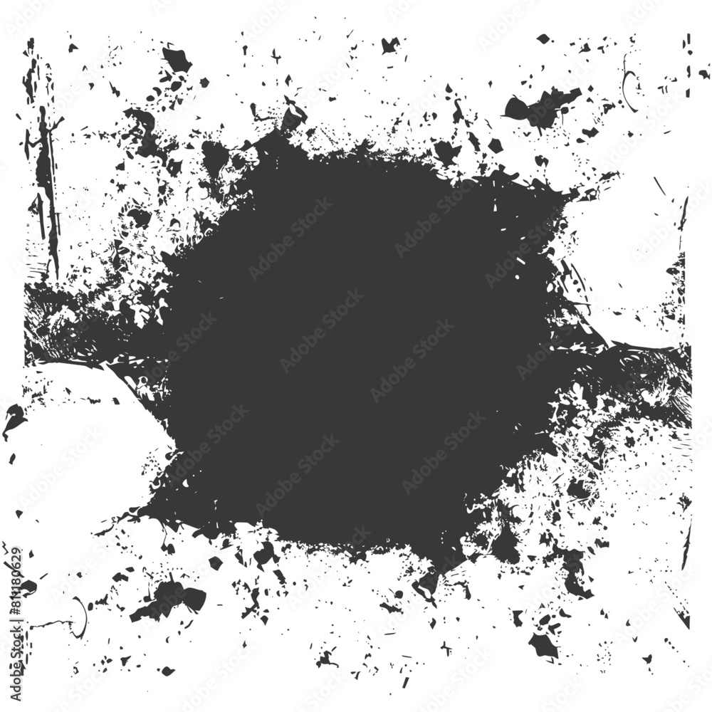 Silhouette Stencil frame dirty texture hearth border black color only Silhouette Stencil frame dirty texture hearth border black color only