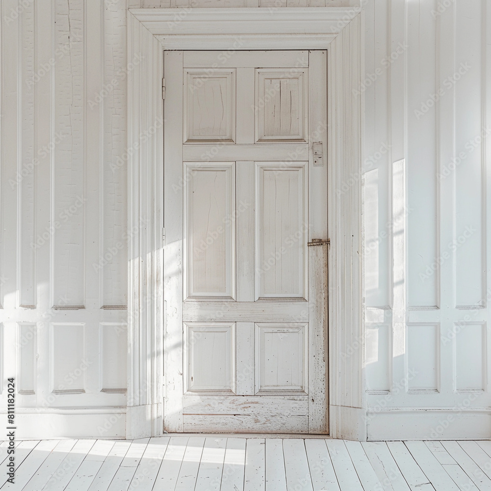 white door in a room