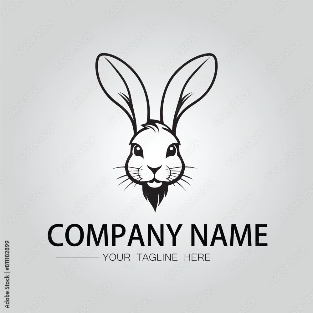 Rabbit silhouette company logo vector image on the white background Rabbit silhouette company logo vector image on the white background