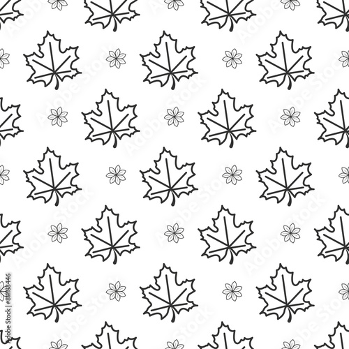 Wallpaper Mural Hand drawn black and white vintage flower pattern. Torontodigital.ca