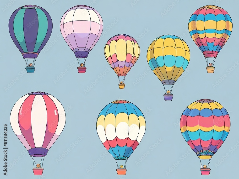 variety of hot air balloon stickers