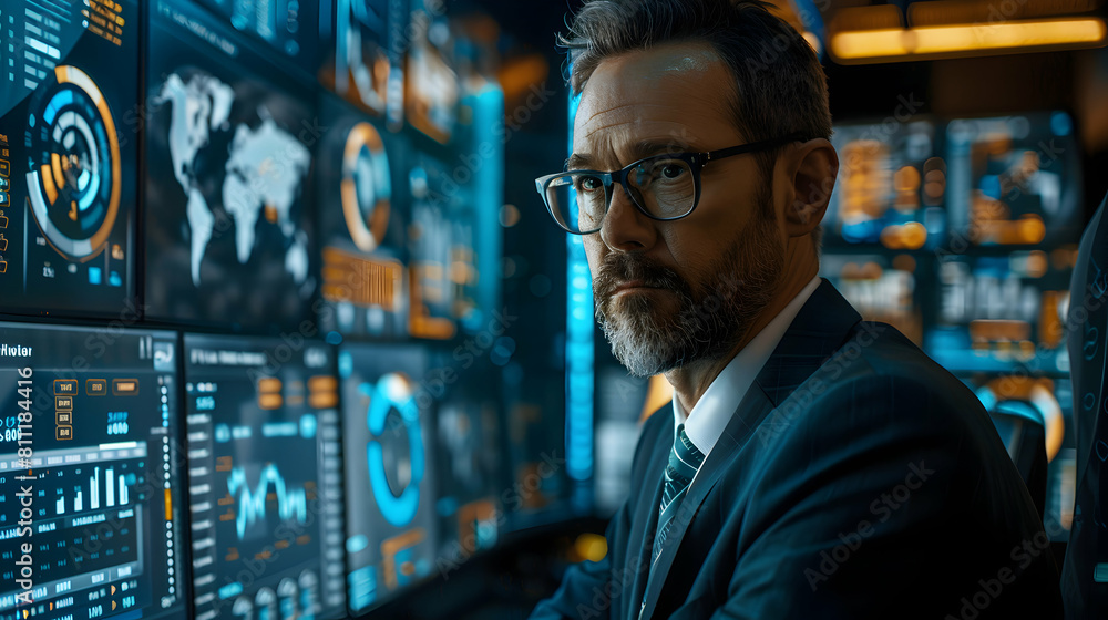 Risk Assessment Officer Analyzing Data for Identifying Potential Risks in Company Operations and Mitigation Strategies Concept Risk Assessment Officer Analyzing Data for Identifying Potential Risks in Company Operations and Mitigation Strategies Concept
