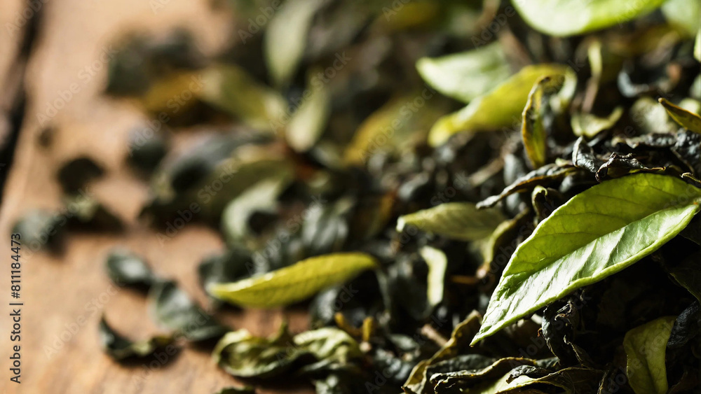Tea leaves background 16:9 with copyspace Tea leaves background 16:9 with copyspace