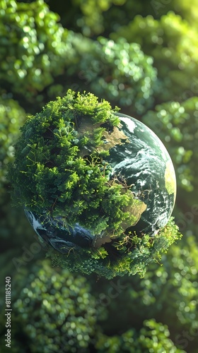Earths Green Future A Single Trees Growth from the Global Planets Heart