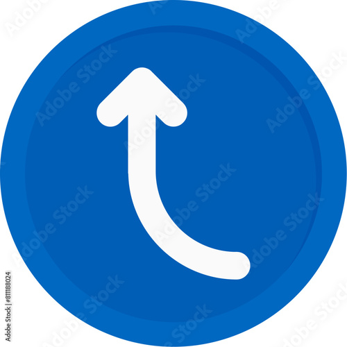 Left Arrow Curving Up Icon