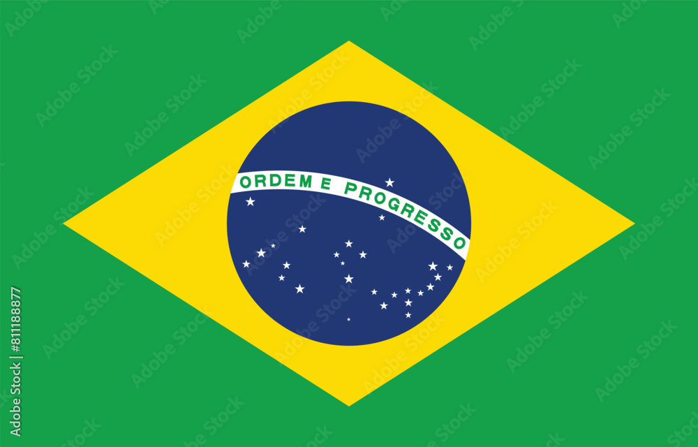 Obraz premium National flag of Brazil. Brazil Flag. 