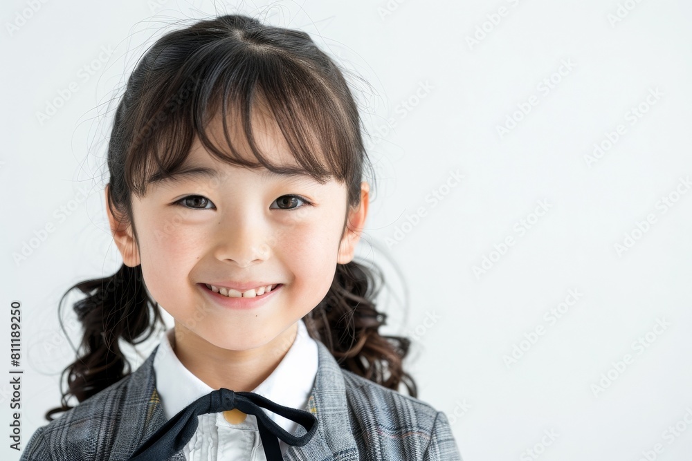 制服を着た笑顔の日本人の小学生の女の子(入学・卒業・受験・勉強・塾・学習塾) 制服を着た笑顔の日本人の小学生の女の子(入学・卒業・受験・勉強・塾・学習塾)