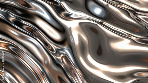 Abstract fluid pattern in light silver-bronze with a glossy finish suitable for luxurious and contemporary themes. 