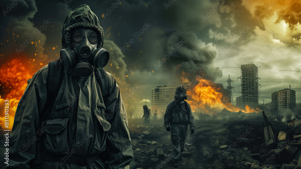 Nuclear war. Post-apocalyptic scene. Nuclear war. Post-apocalyptic scene.