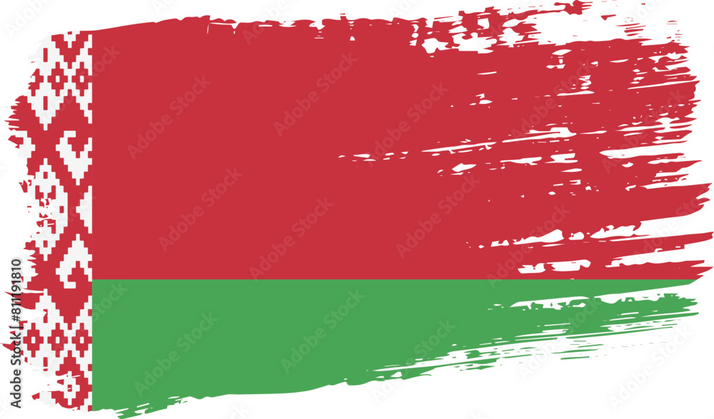 Belarusian flag, wide brush stroke on transparent background vector Belarusian flag, wide brush stroke on transparent background vector