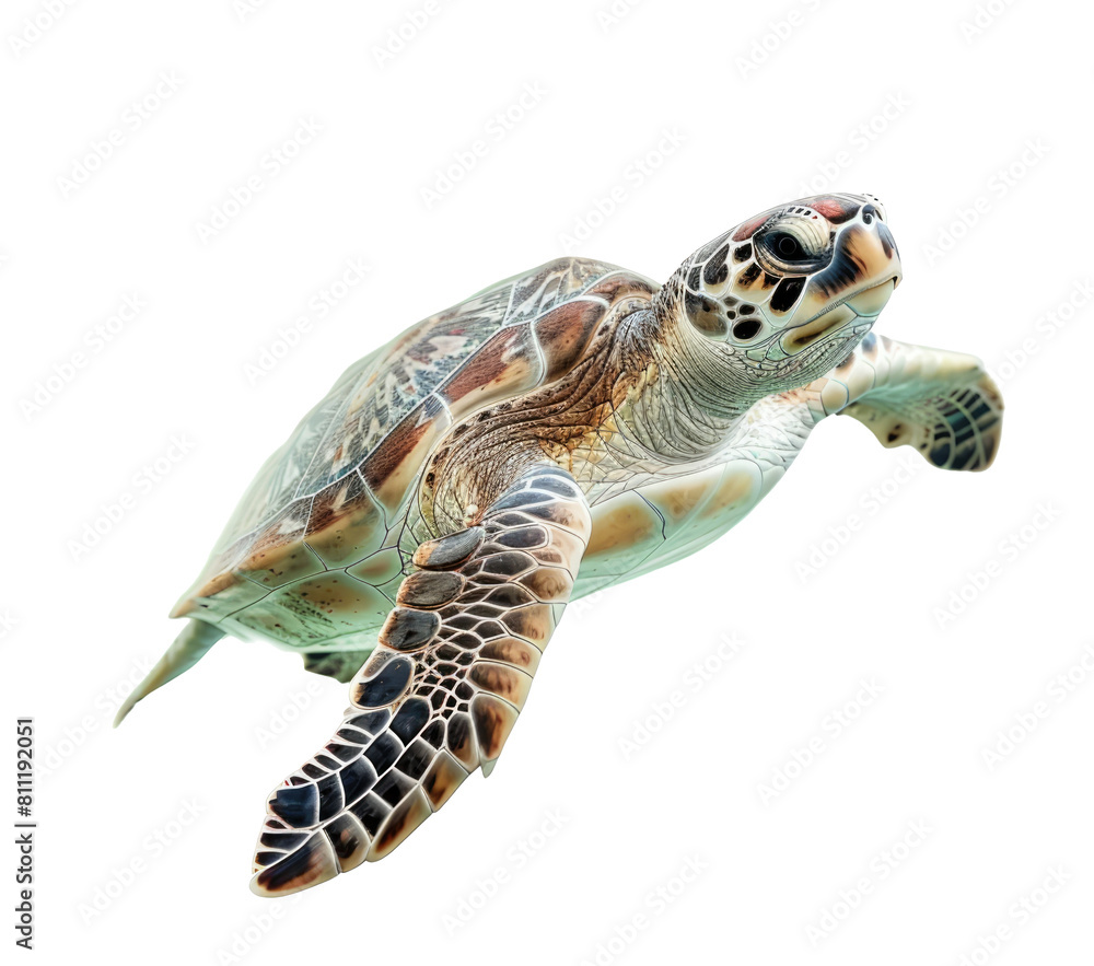 Fototapeta premium Sea Turtle isolated on transparent background