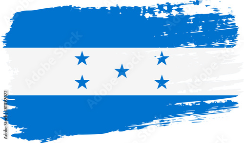 Honduras flag, wide brush stroke on transparent background vector