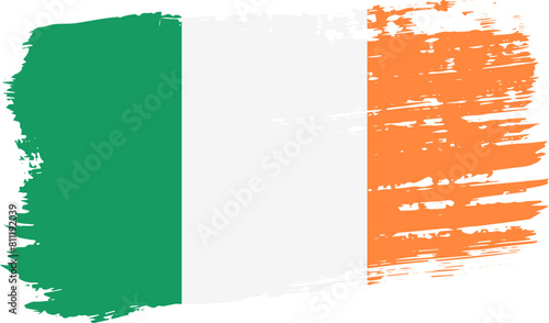 Ireland flag, wide brush stroke on transparent background vector