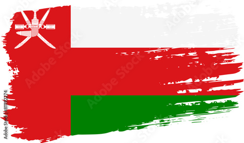 Oman flag, wide brush stroke on transparent background vector