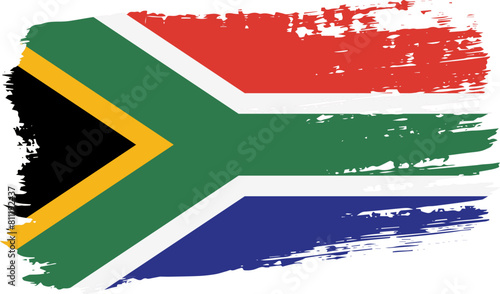 South Africa flag  wide brush stroke on transparent background vector