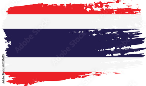 Thailand flag  wide brush stroke on transparent background vector