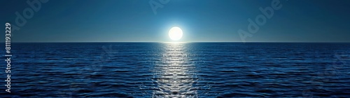 Moonlit Night Over the Sea Surface