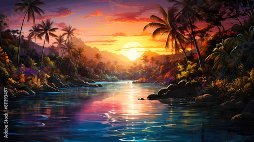 Tropical Escape  Vibrant colors  Framing  Adventure