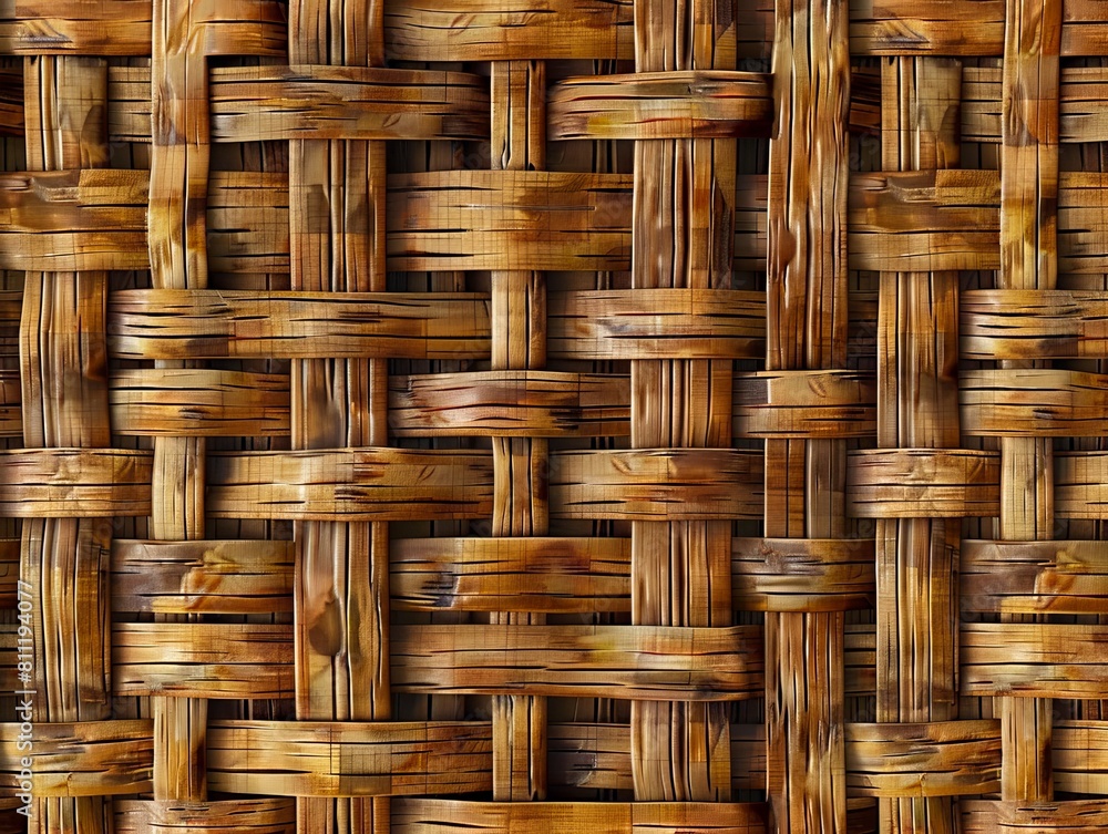 A close up of a woven rattan background. A close up of a woven rattan background.