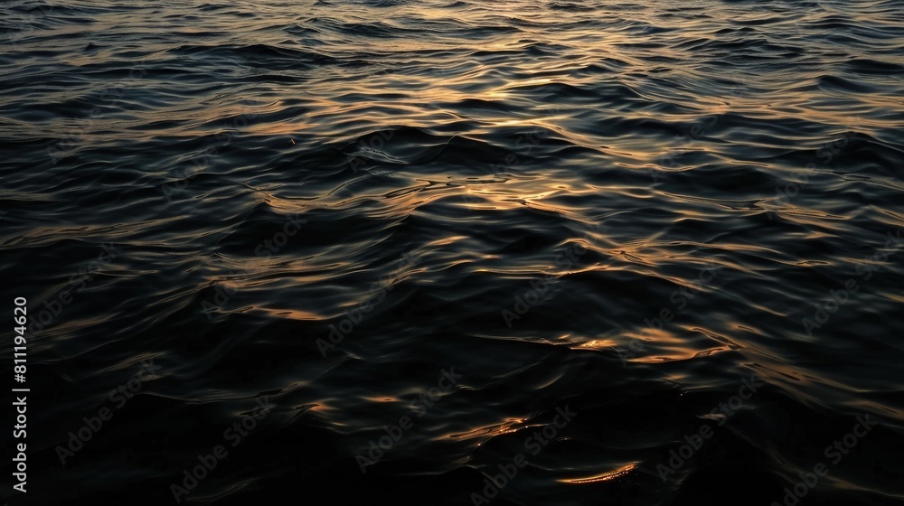 Faint Moonlight Reflecting on the Dark Sea