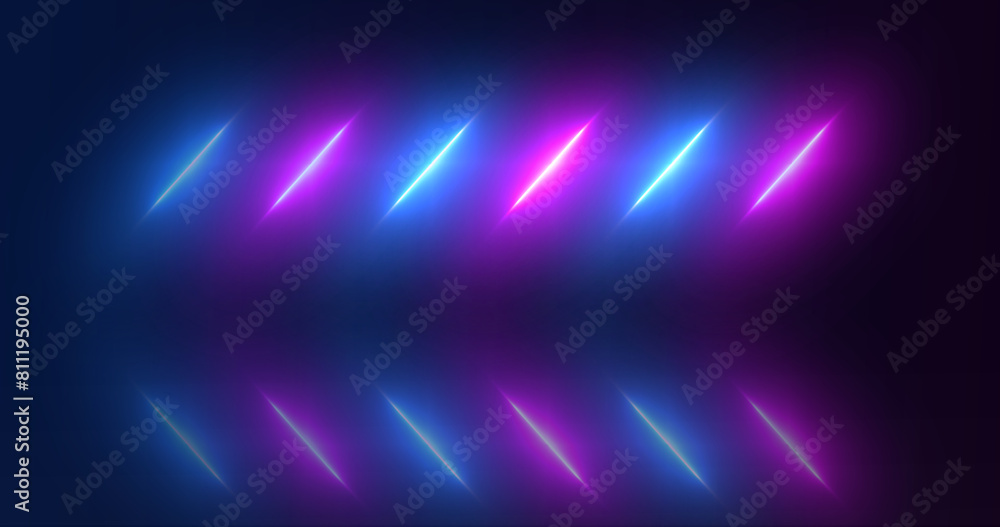 Neon stripes futuristic retro style technology loop. Diagonal laser beams glowing connection cyber floor reflective vibrant trendy broadcast dynamic elegant high speed motion bg. Neon stripes futuristic retro style technology loop. Diagonal laser beams glowing connection cyber floor reflective vibrant trendy broadcast dynamic elegant high speed motion bg.
