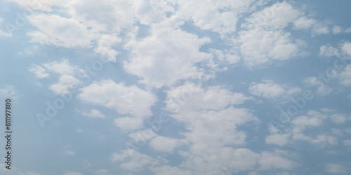 Natural and cloudy fresh blue sky background. Natural sky beautiful blue and white texture background. blue sky with cloud. sky with white clouds as background or texture	