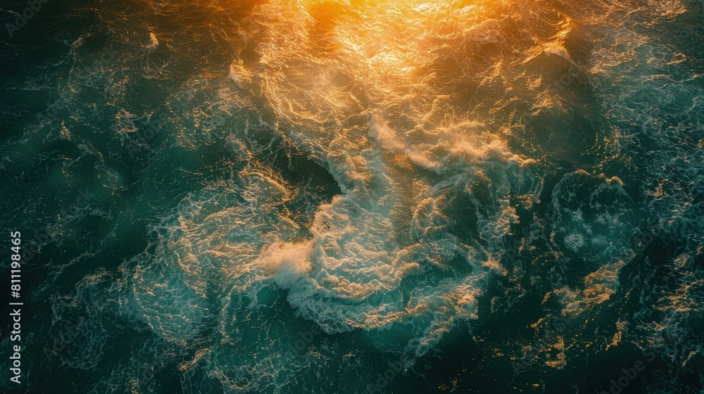 Aerial view of ocean surface waves Aerial view of ocean surface waves