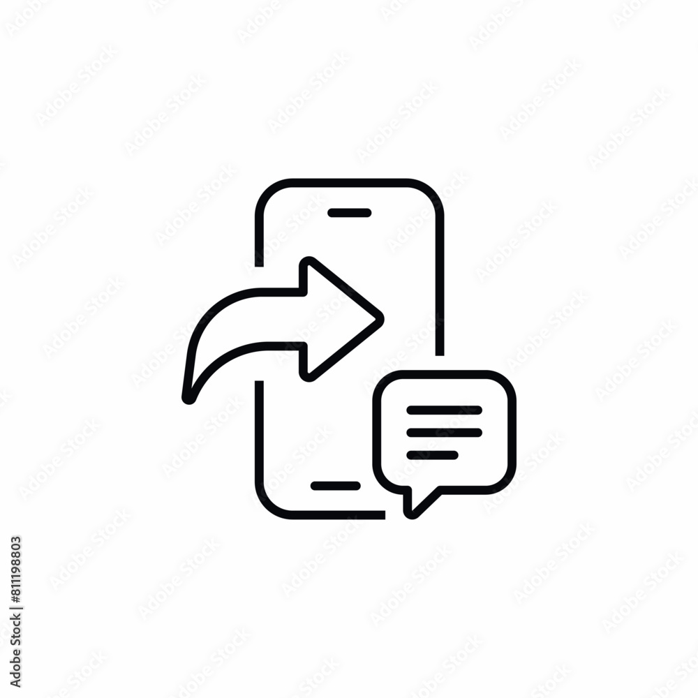 Phone message arrow reply sign Phone message arrow reply sign