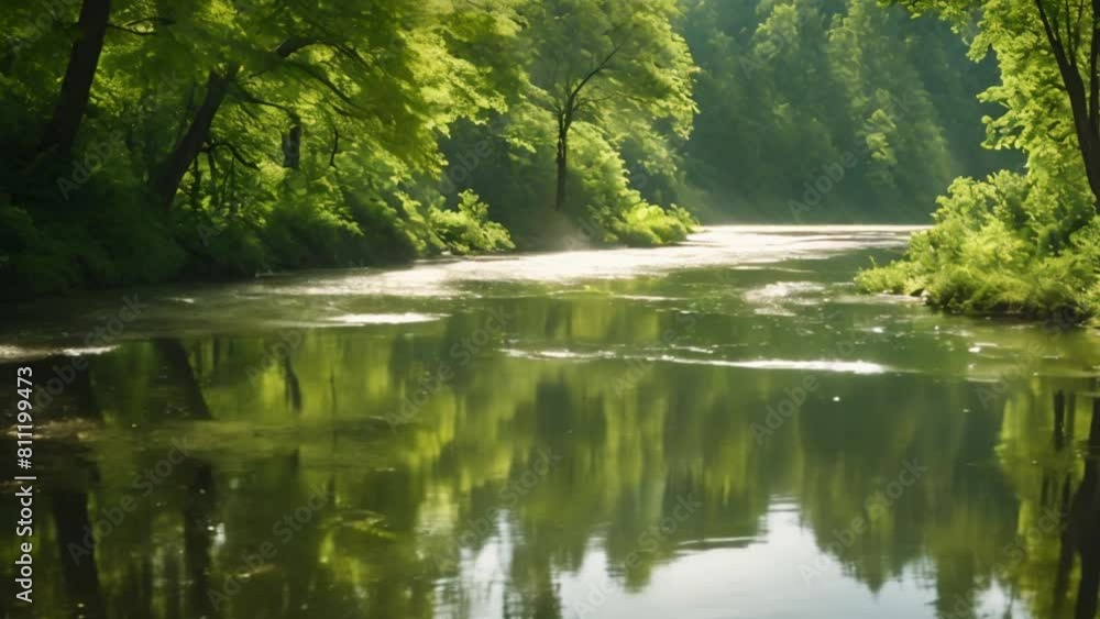 river in the middle of a green forest river in the middle of a green forest