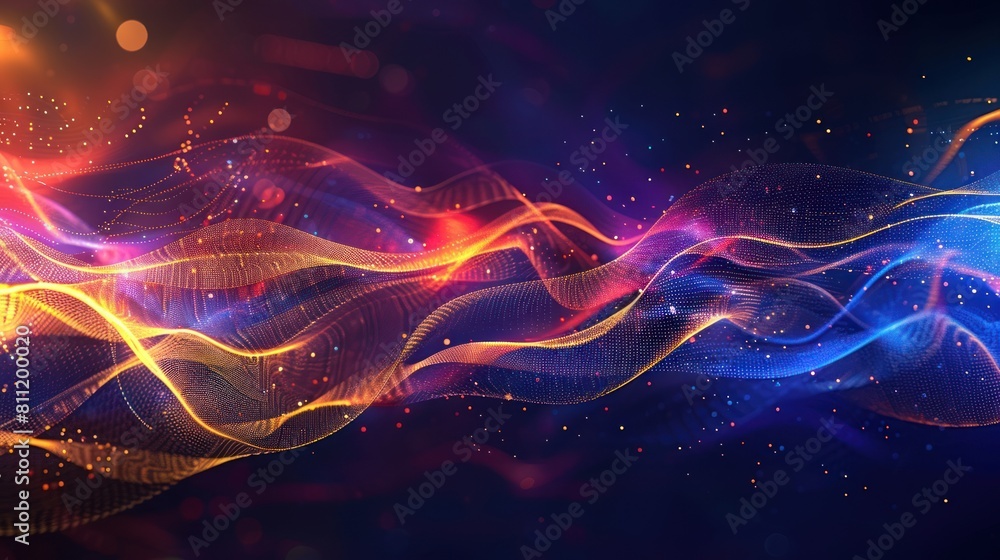 background of colorful light lines and waves, abstract glowing lines. Neon line structure. futuristic. Technology concept.