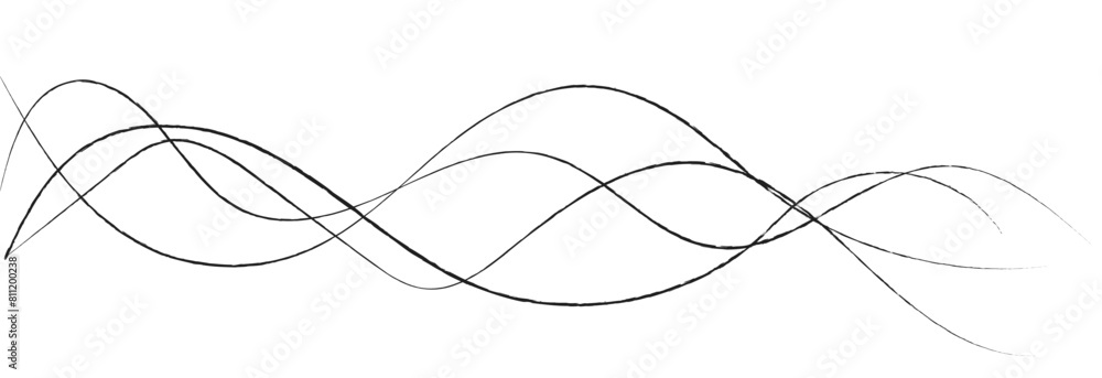 Thin line wavy abstract vector on white background. Curve wave seamless pattern. Line art striped graphic template. Vector illustration. Thin line wavy abstract vector on white background. Curve wave seamless pattern. Line art striped graphic template. Vector illustration.