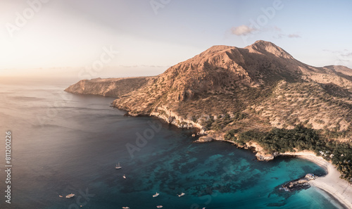 Canvas Print sunset in tarrafal beach santiago cape verde