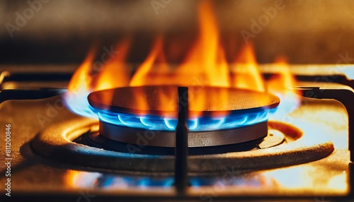 close up of a gas stove photo